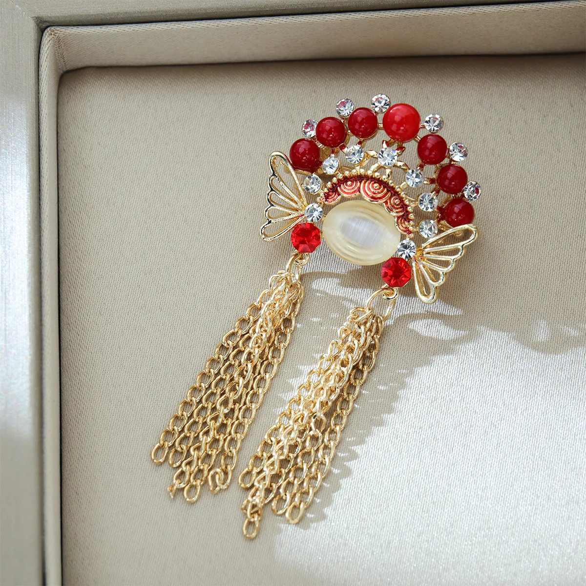 دبوس بروش النمط الصيني الصين شيك تاج الأوبرا الصينية التقليدية دبابيس لتزيين الملابس شارات دبوس المجوهرات