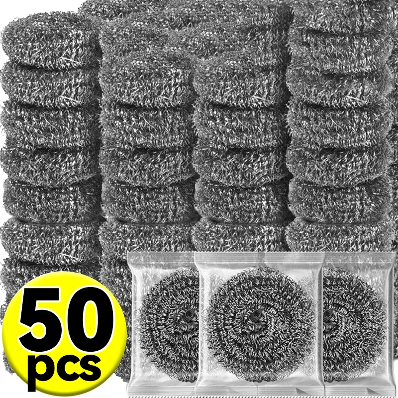

Magic Steel Wire Ball Stainless Steel Heavy Duty Balls for Dishwashing Cleaning Scrubber Kitchen Pot Rust Removal Cleaner Tools