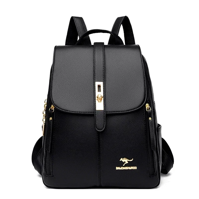 VANDERWAH Frauen Rucksack mit großer Kapazität, hochwertiges Leder, Vintage-Taschen für Frauen, Schultaschen, Reiserucksack, Damen-Rucksack, Rucksack 7