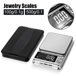 Pocket Kitchen Scale 100g/500g USB Charging Digital LCD Jewelry Scales Electronic Stainless High Precision