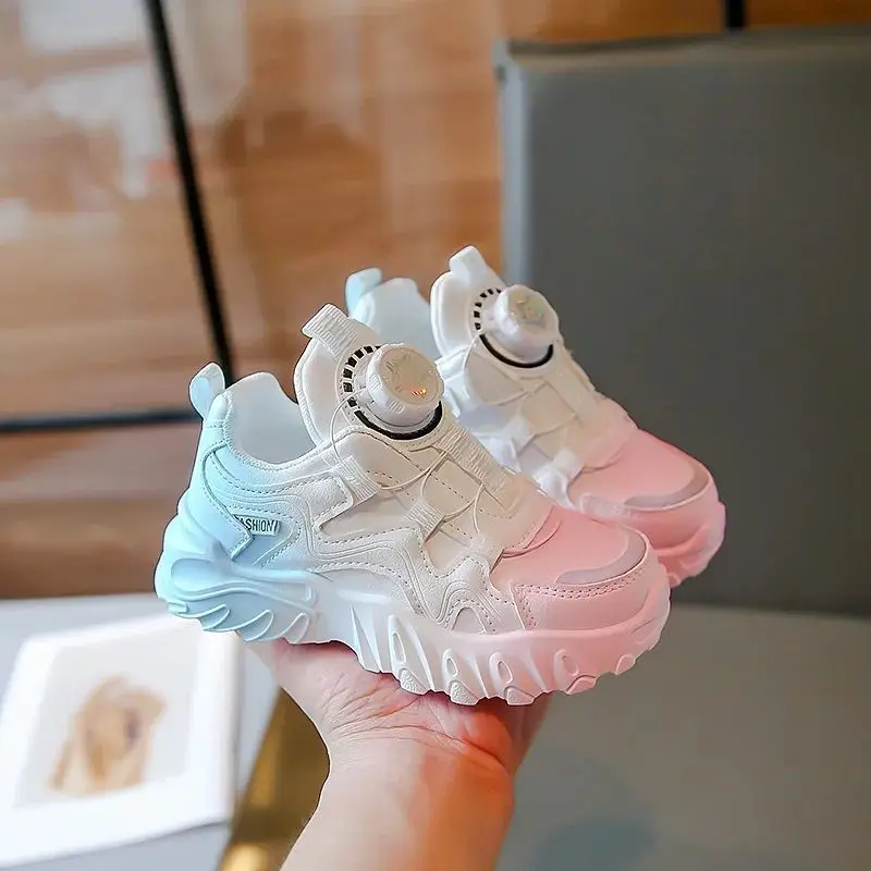 Kids Autumn Winter Bestseller Leather Sports Shoes Girls Dad Shoes Stylish Winter Casual Shoes Versatile Sneakers