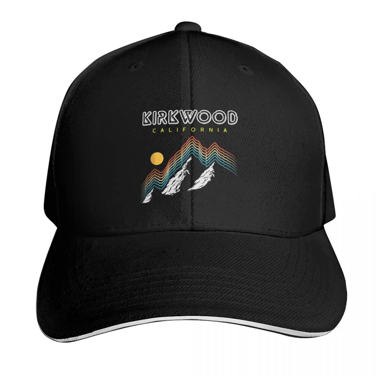 Kirkwood, California - USA Ski Resort 1980s Retro Baseball Cap Contrast Two Tone Brim Snapback Flat Bill Strapback Dad Hat