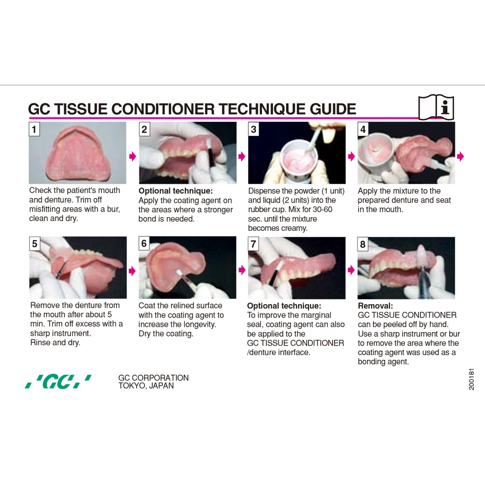 Gc Tissue Conditioner Dental All-in-one Soft Acrylic Relining Material Fuji Japanese Reline White Pink Dentisty Clinic Products