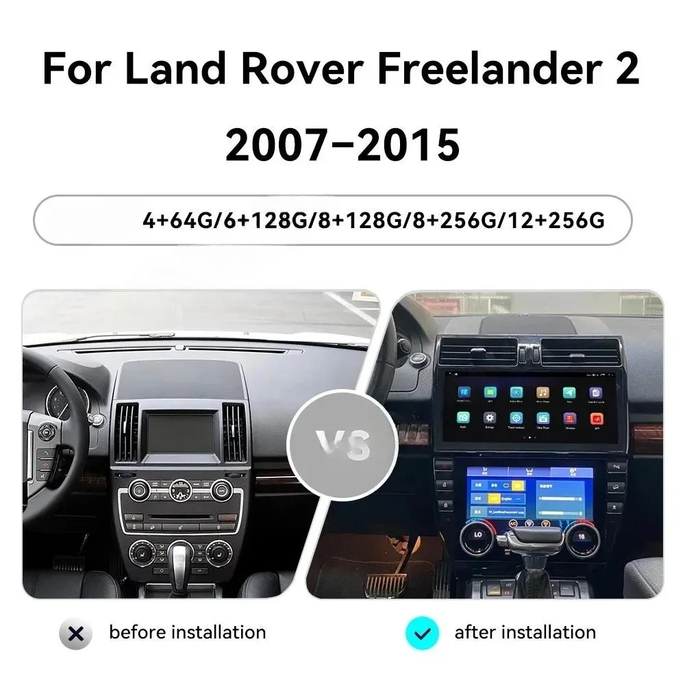 Wireless CarPlay Car Radio Android 15 For Land Rover Freelander 2 2009-2015 Multimedia Video Player GPS Navi Auto DSP HD Screen