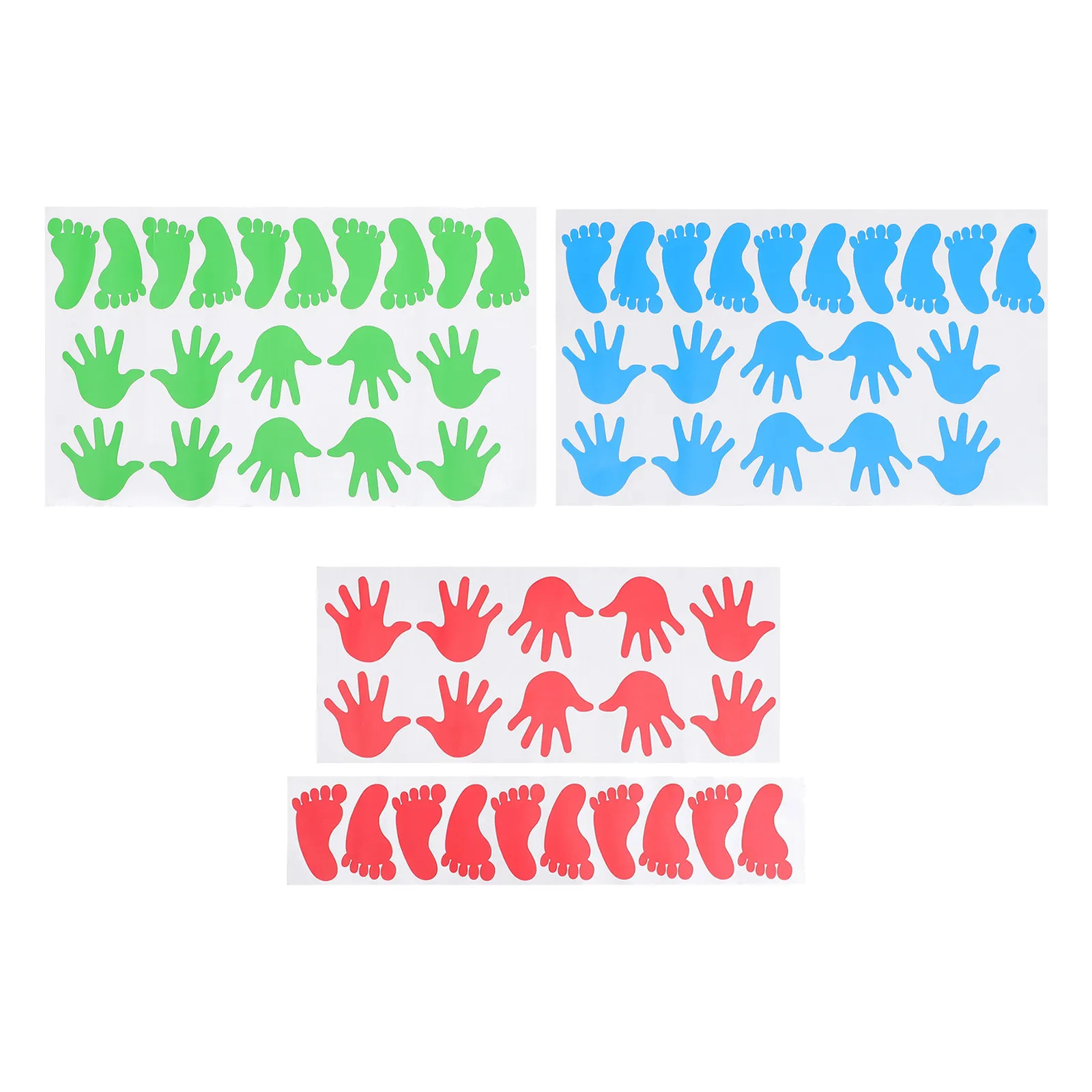 30Pairs Preschool Floor Stickers Colorful Handprint Footprint Decals Children's Classroom Nursery Sensory Educational Floor