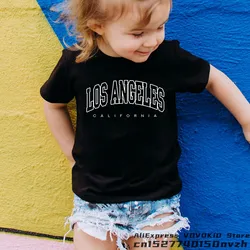 Kid USA Los Angeles California Letter Funny T Shirt Boy Y2K Fashion Tops Tee Girl Little Baby Graphic Streetwear Clothes