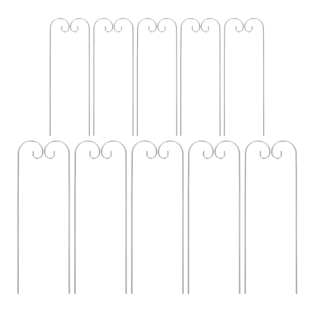

20 Pcs Garden Flower Hook Decorative Stakes Iron Hooks for Ground Lawn Ornament Signage
