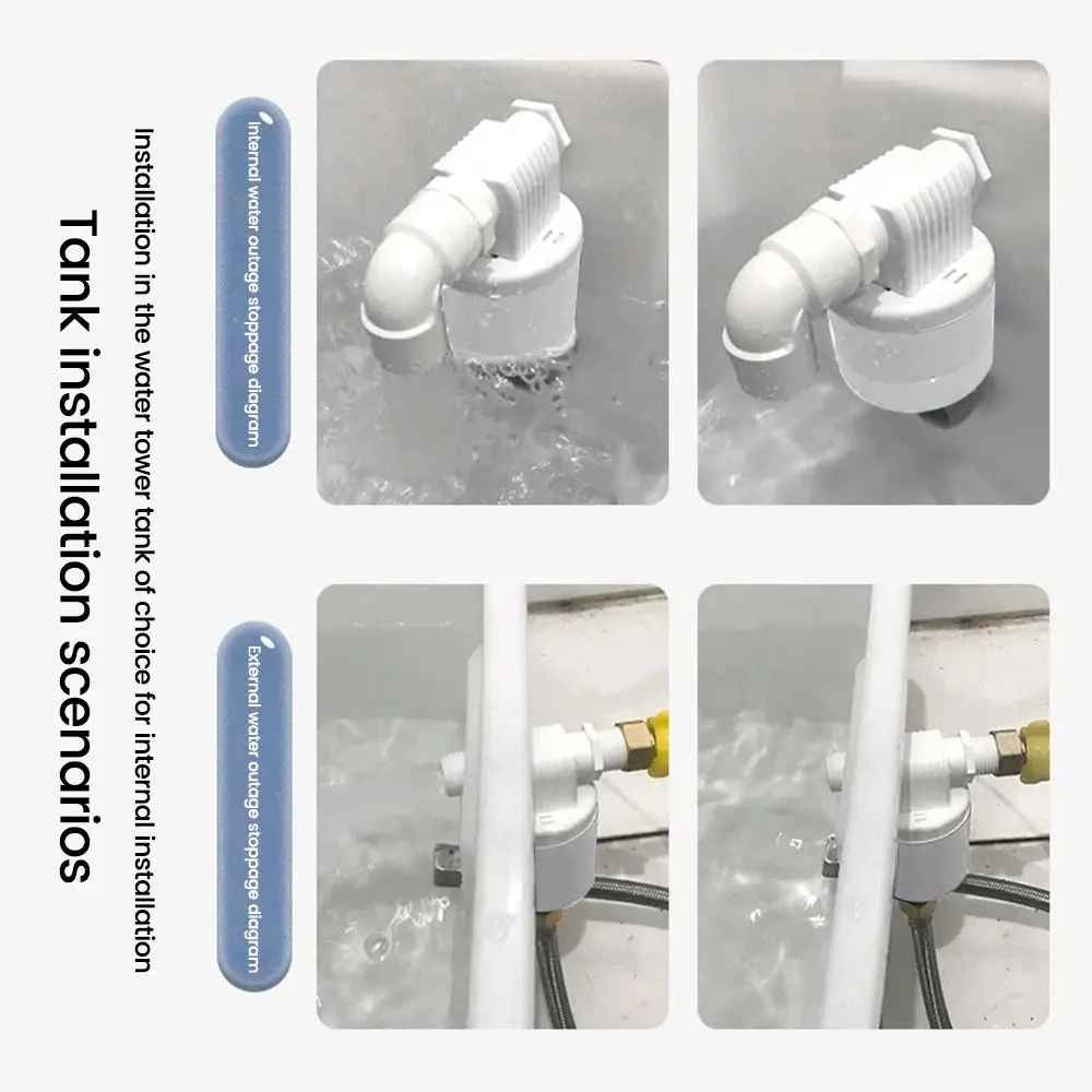 1Pcs Straight-Through Floating Ball Valve Male Thread Inside Plug-in Water Level Control Valve 1/2" 3/4" 1" Tank Valve