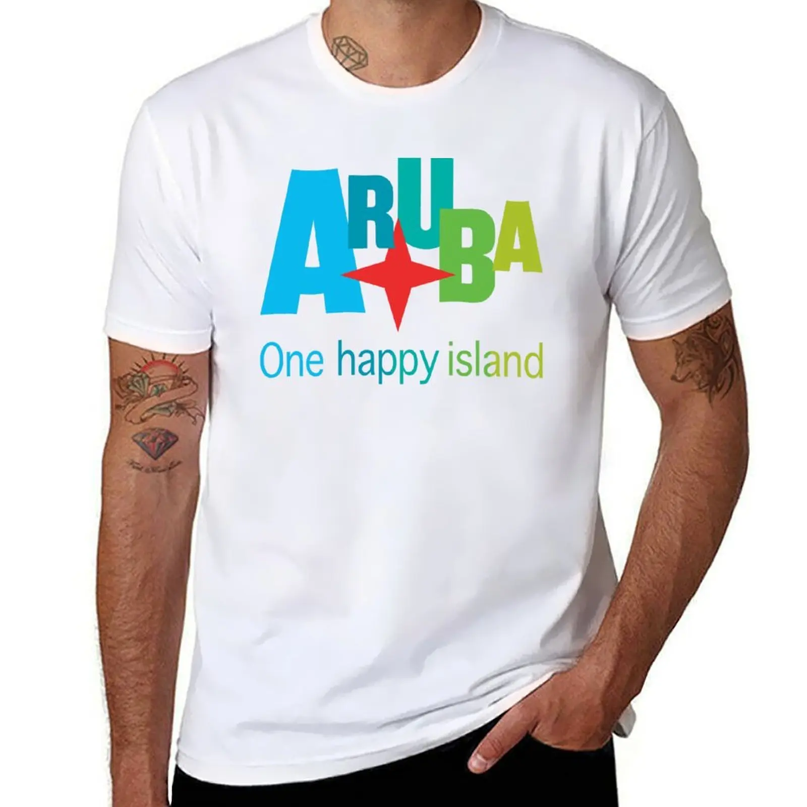 

Aruba One Happy Island - all in colors. T-Shirt cotton t shirt pack T-Shirt