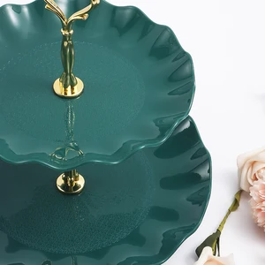 Runde Unterstützung für Süßigkeiten und Kuchen, Doppelschicht, Hochzeitsfeier, Obstschale, Hausdekoration, Tablett, exquisites Tisch 6 Hauptverkaufsfarbe Kuchenplatte - №1