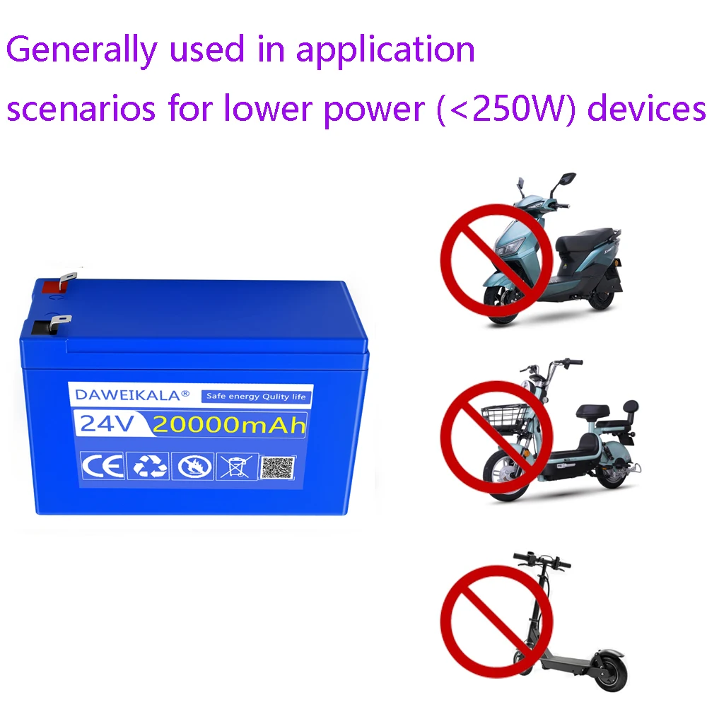 24V Battery 20Ah Rechargeable Lithium Battery build in BMS 25.2V for Lighting Power Wheels Solar/Wind Power Small UPS