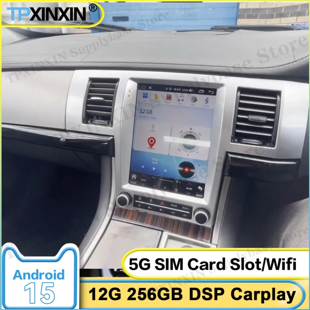 Right-hand drive Android 15 Multimedia For Jaguar XF 2004~2015 GPS Navigation Stereo Receiver Radio HD Screen Carplay Head Unit