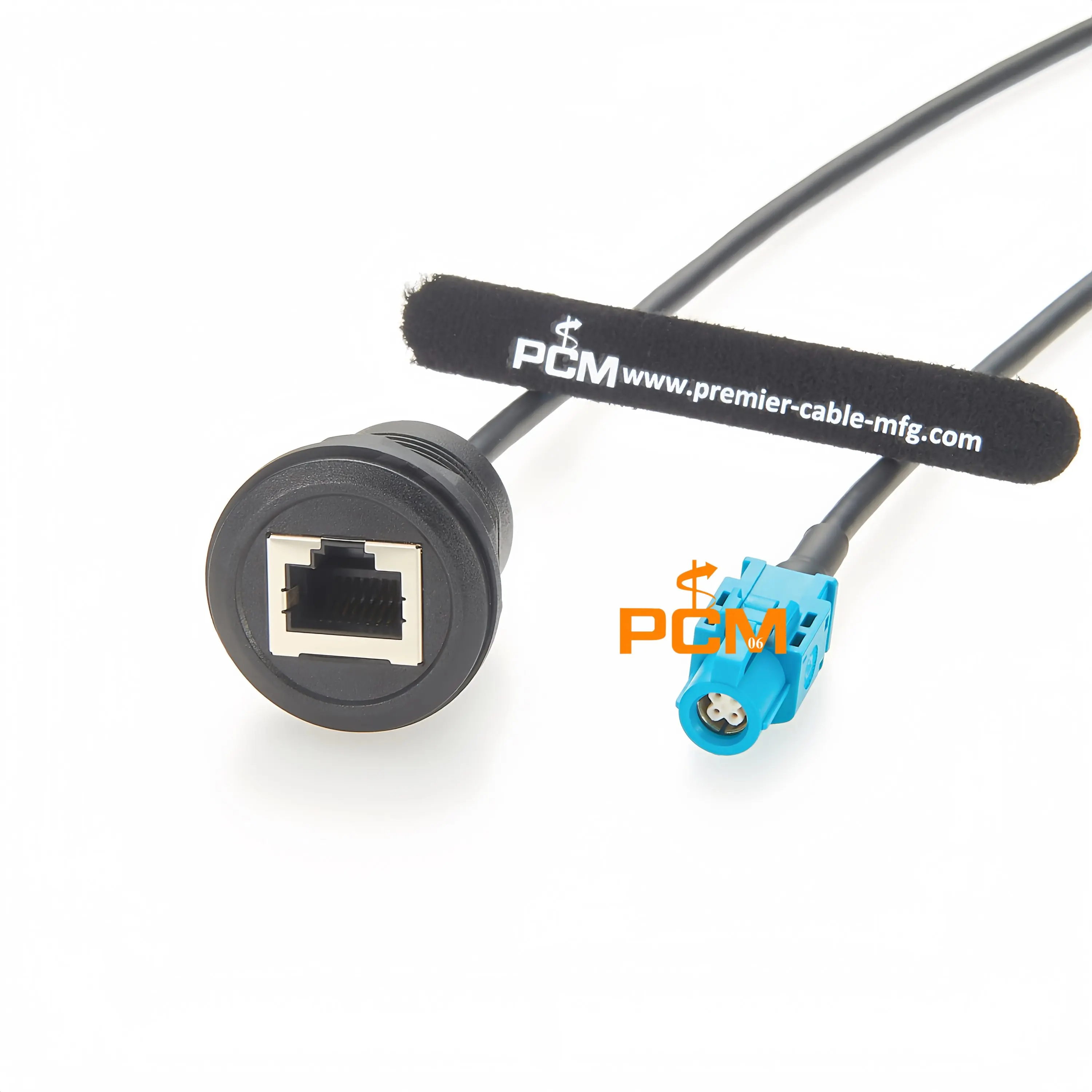 自動車用イーサネットケーブル-hsd-4ピン-コードz-メス-rj45-8p8c-メス-ジャック-cat5e-イーサネット-丸型パネルマウント延長ケーブル、1m
