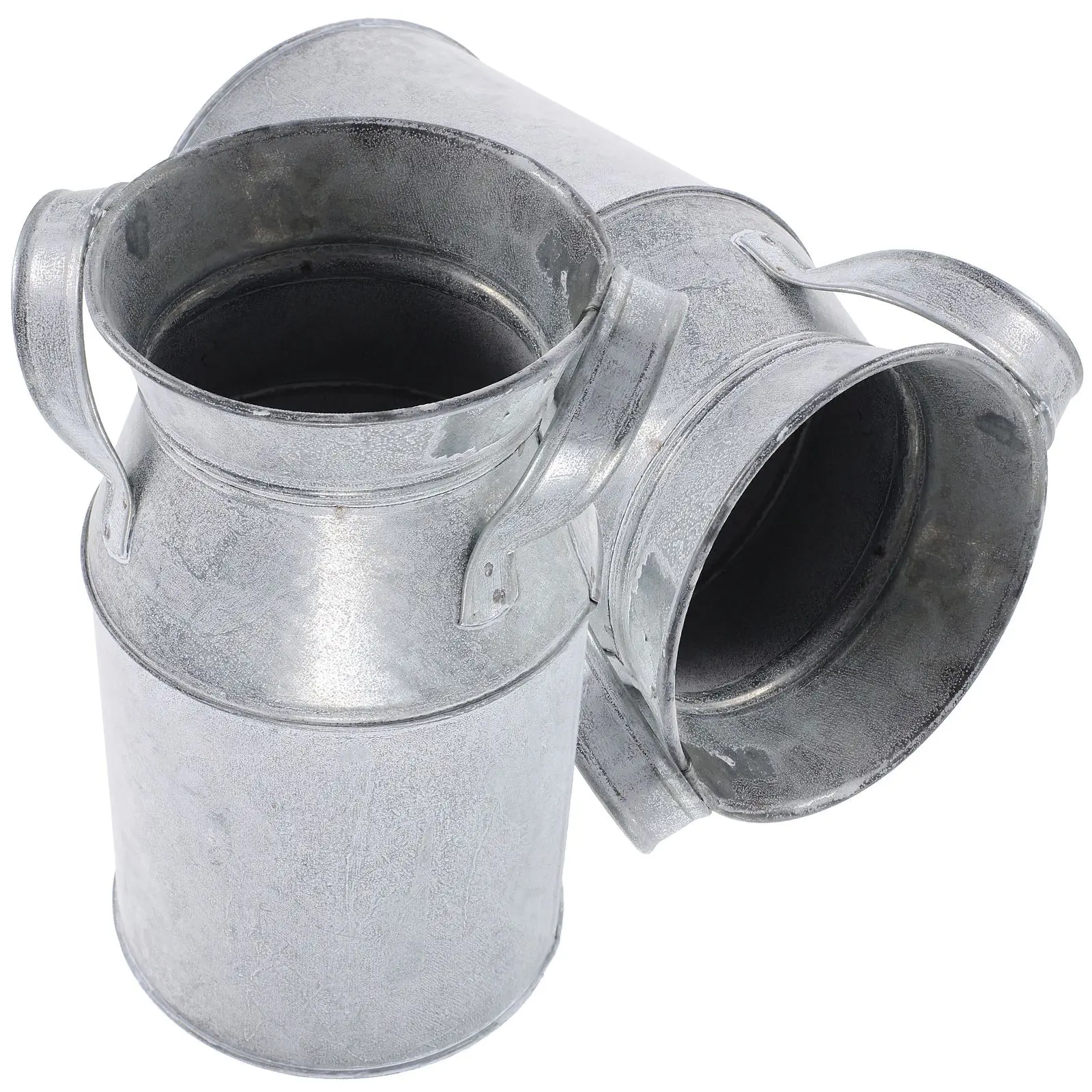 

2 Pcs Tin Vase Iron Flower Bucket Retro Gardening Container Vintage Plant Barrel Decorative Dry Flower Pot