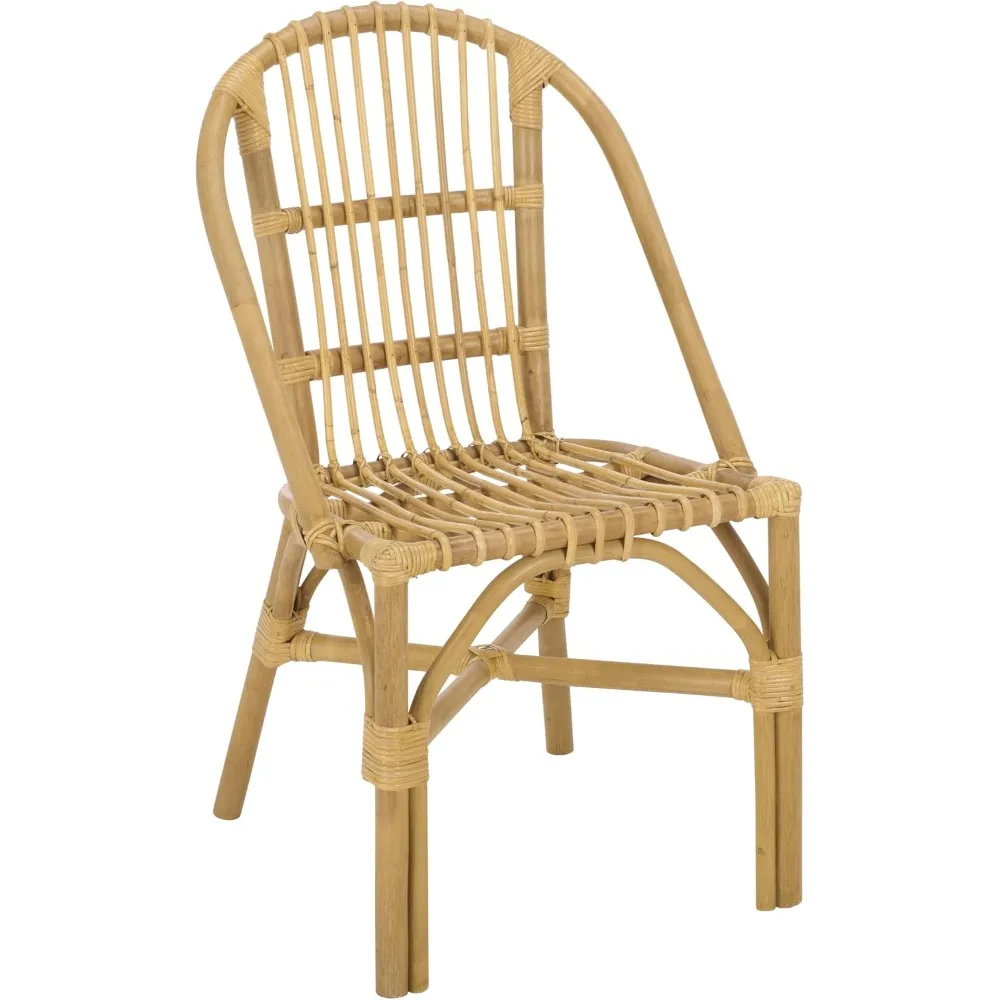 Woven Accent Chair - Natural Rattan - Fully Assembled - Suitable for Various Spaces, 17.7