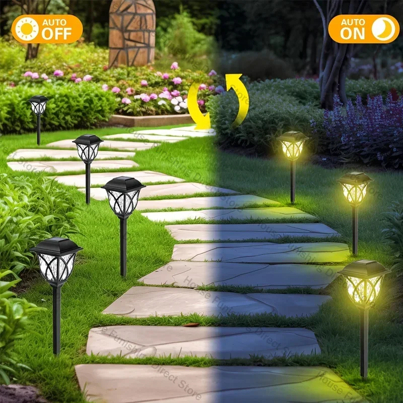 

LED Solar Lawn Lights Outdoor Waterproof Warm Light Garden Courtyard Lamp for Walkway Path Villa Landscape Lighting Gardening