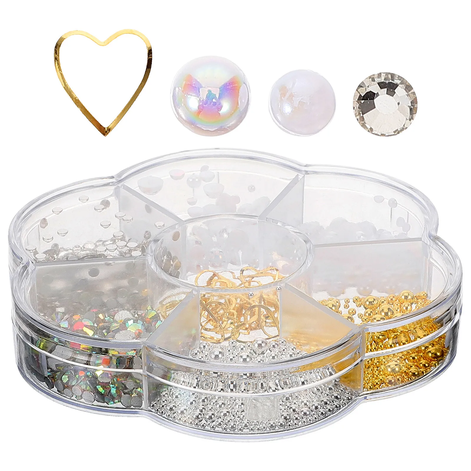 

7 Grids Charms Nail Art Gems Manicure Decorations For Women Diy Acrylic Nails Small Charms Bulk Pack Nail Supplies