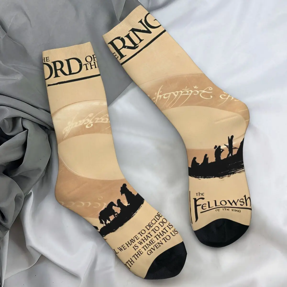 L-Lords Of The R-Rings Socks Spring Stockings Gothic Couple Soft Breathable Socks Custom Outdoor Anti Slip Socks