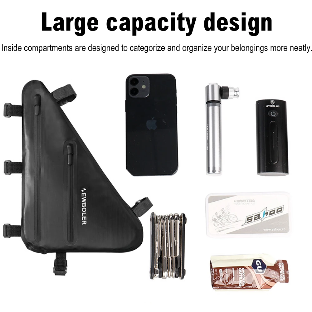 NEWBOLER Fahrrad Tasche Vorne Rohr Rahmen Lenker Wasserdichte Radfahren Taschen Dreieck Tasche Rahmen Halter Fahrrad Zubehör – Detail 7