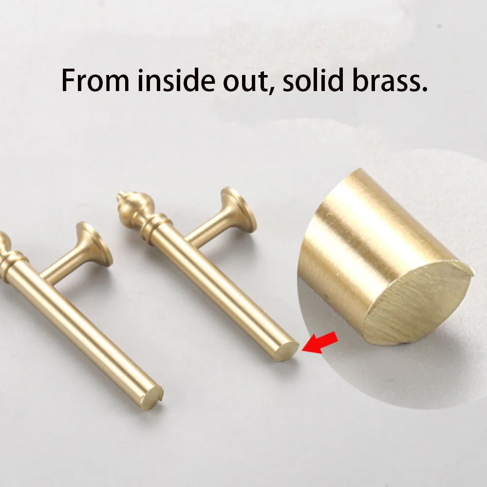 French Solid Brass Cabinet Pull Handle Long Handle & Single Hole Round Knob Wardrobe Cabinet Drawer Furniture Hardware Handle