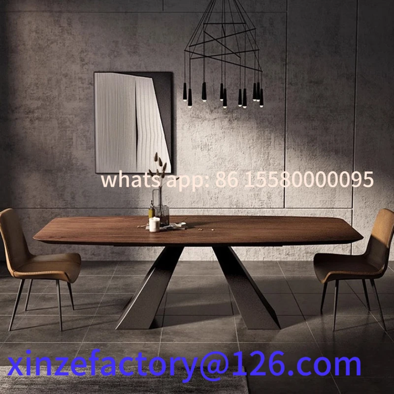 

Customizable Minimalist Solid Wood Dining Table Living Room Long Table Workbench