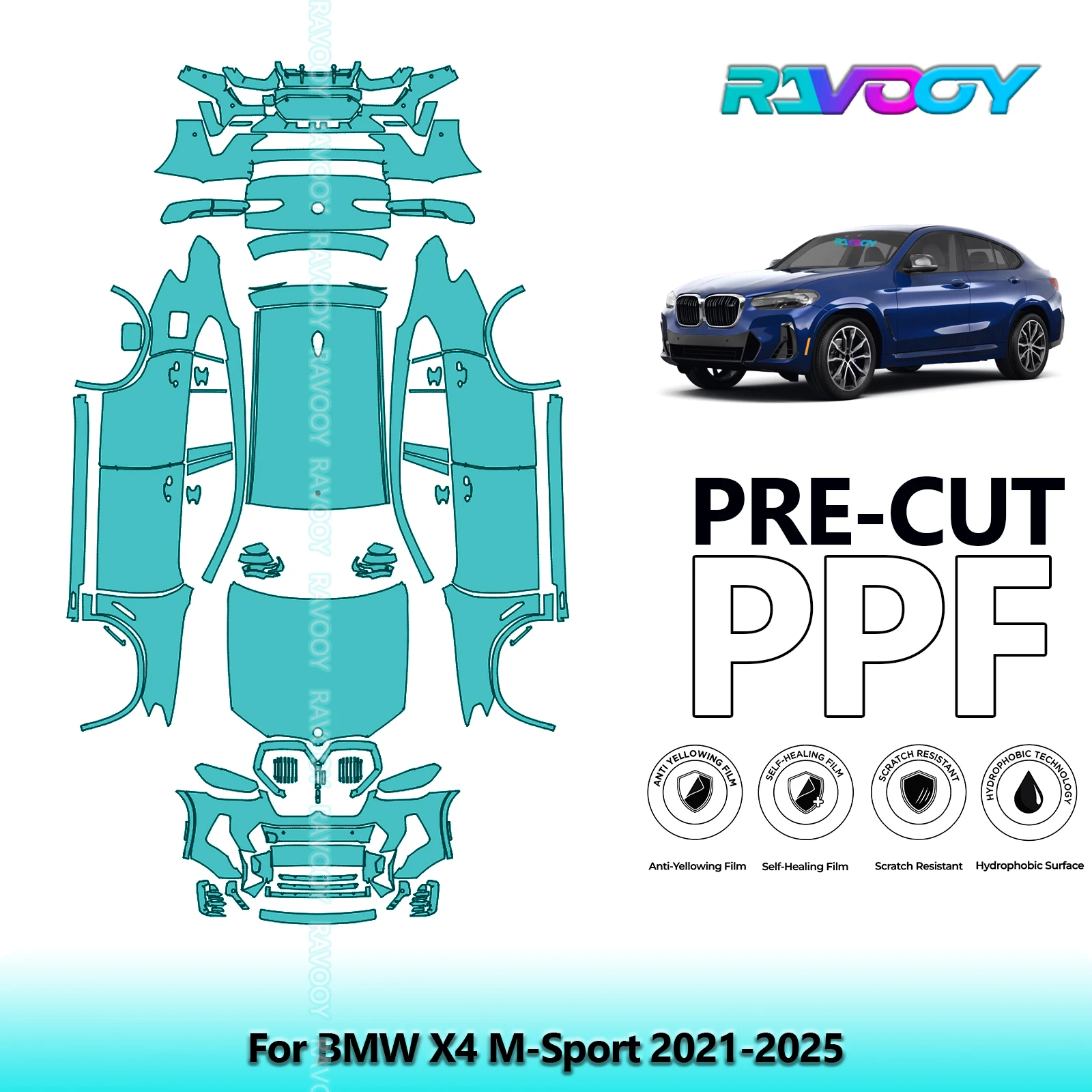 

8.5Mil Precut PPF Paint Protection Film Full Vehicle For BMW X4 M-Sport 2021-2025
