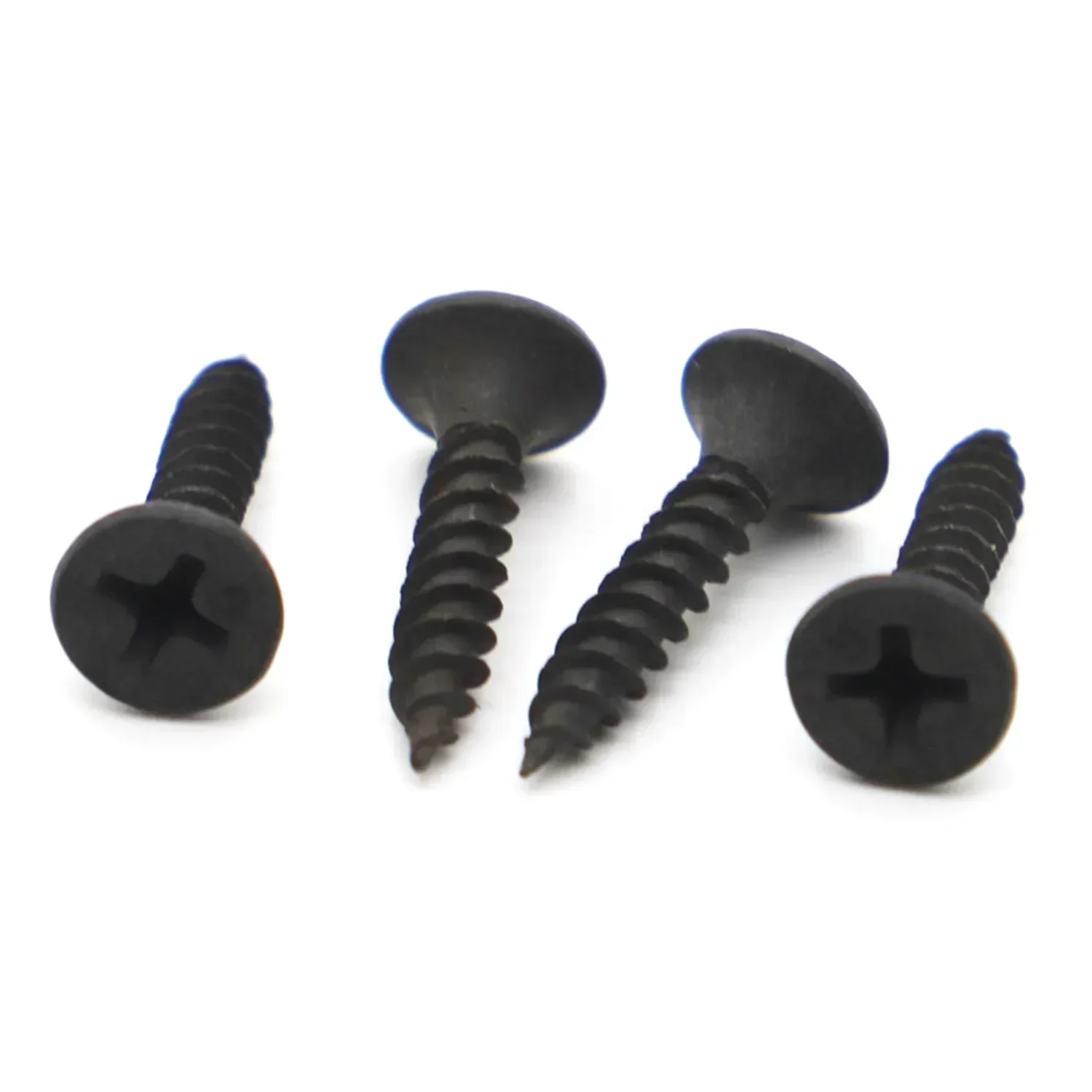M3.5 M4 Black Carbon Steel Cross Self-tapping Wood Screw Fibreboard Flat Countersunk Head Screws