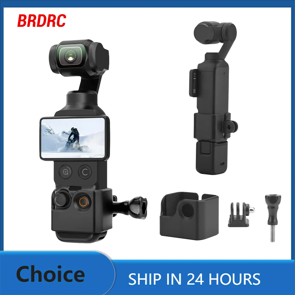 BRDRC Erweiterungshalterung für DJI OSMO Pocket 4 3 mit 1/4 Zoll Schraubenloch/Zwei-Klauen-Montageadapter Creator Fotografie-Zubehör
