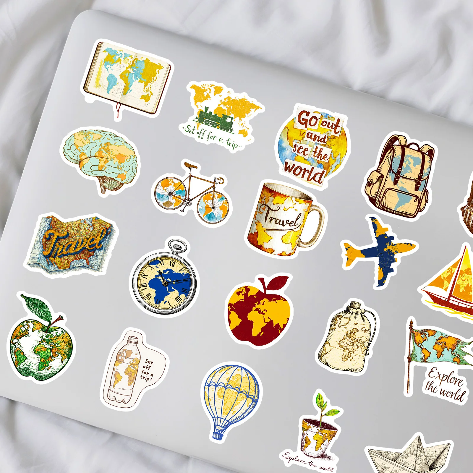 50PCS Outdoor Travel in Europe and America Graffiti Stickers Scenic Spot Check-in Cartoon Decal Notebook Phone Helmet Kid Toys