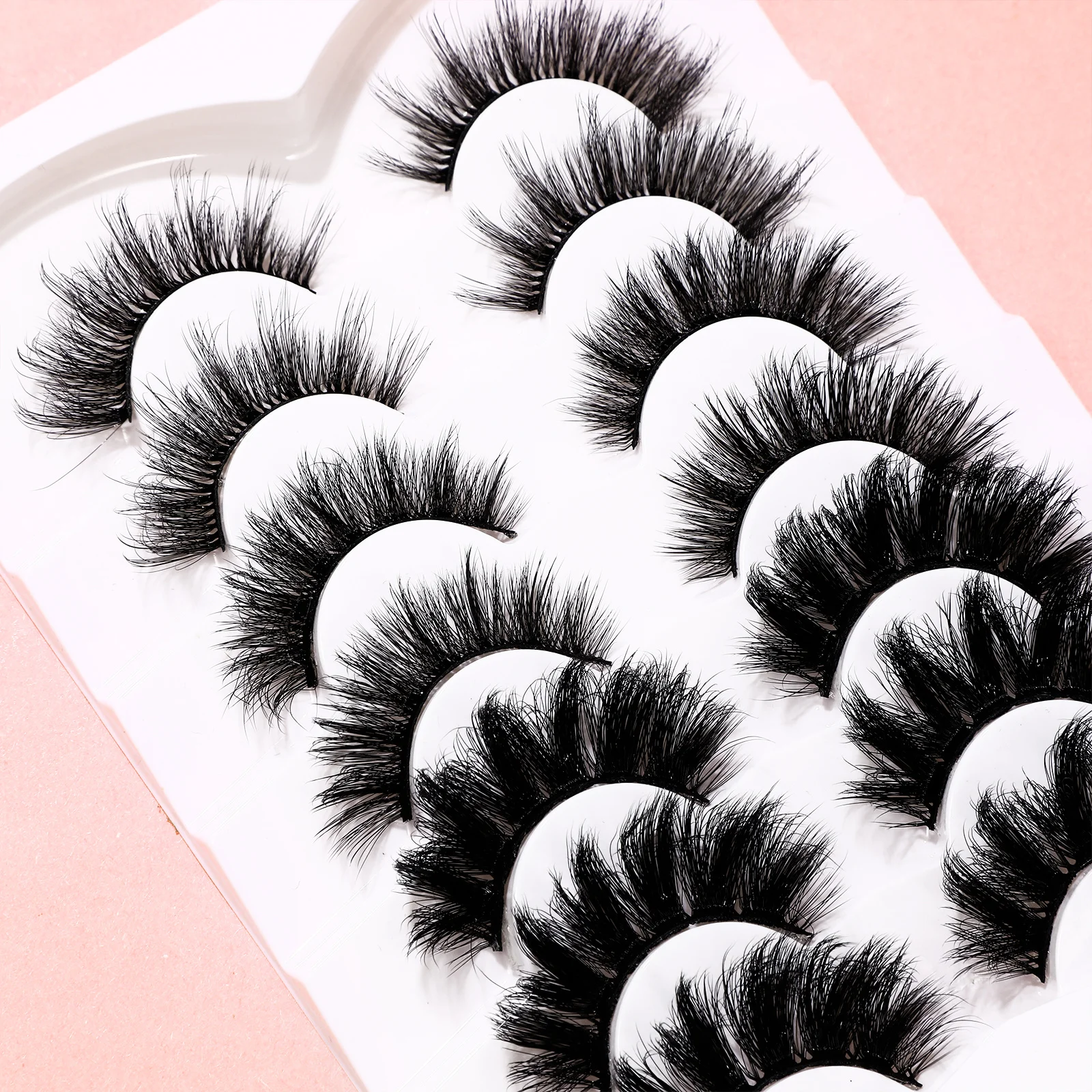 7 pares de pestañas postizas, maquillaje ligero y Flexible, juego completo de pestañas postizas para mujeres, pestañas postizas