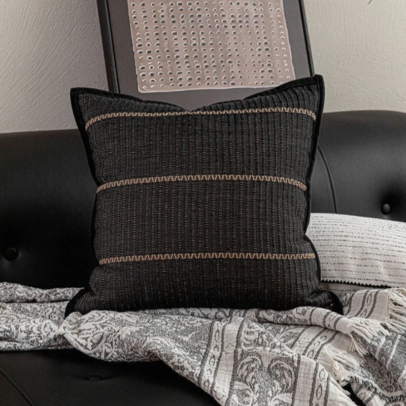 

Black and White Modern Luxury Cushion Case Premium Textured Jacquard Pillow Cover Decorative Home Decor Cushion Cover for Sofa