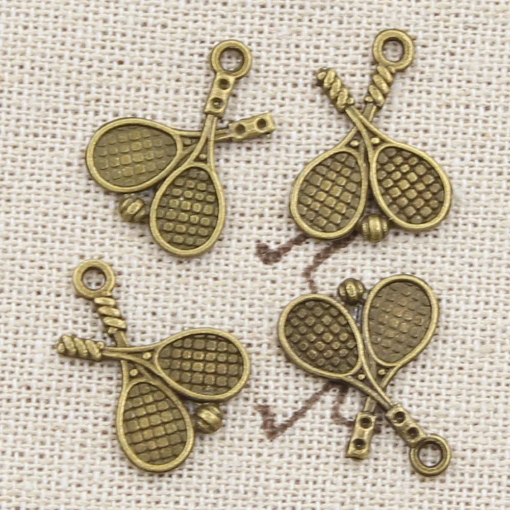 12pcs Charms Tennis Racket 18x14mm Antique Making Pendant fit,Vintage Tibetan Bronze Silver color,DIY Handmade Jewelry