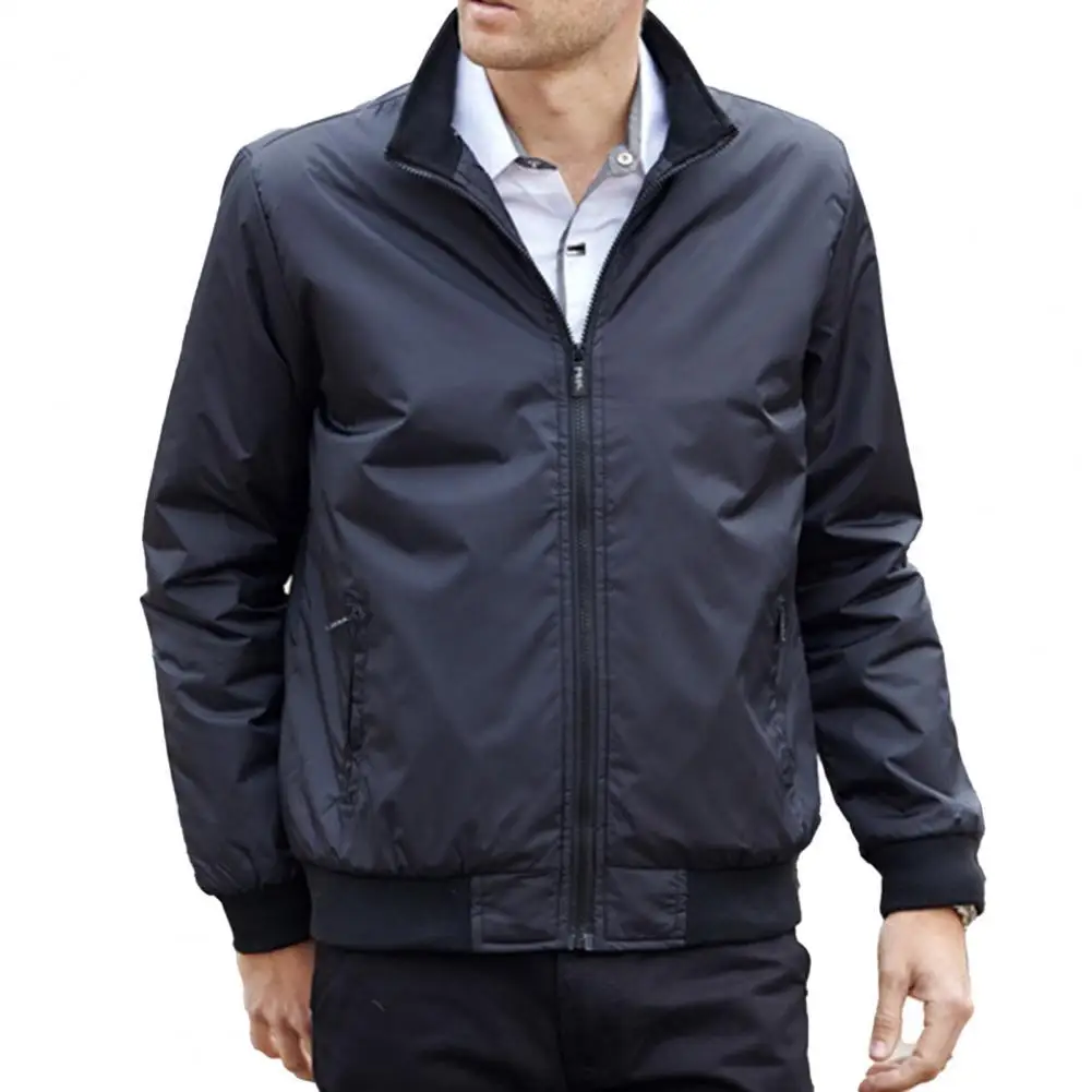 Chaqueta Bomber de calidad para hombre, ropa informal sólida, prendas de vestir exteriores, ropa deportiva mandarín, chaquetas para hombre, primavera y otoño