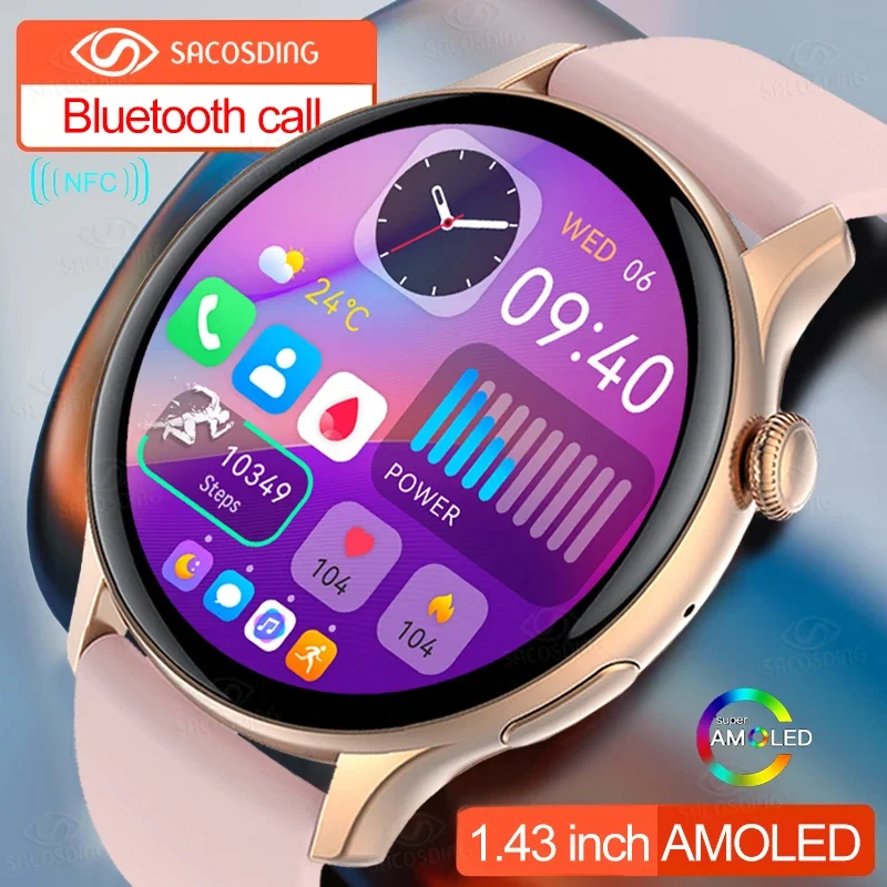 

2024 New Fashion Voice Call Smart Watch Ladies Forever Display Custom Watch Face Sports Health Bracelet Waterproof Smartwatch