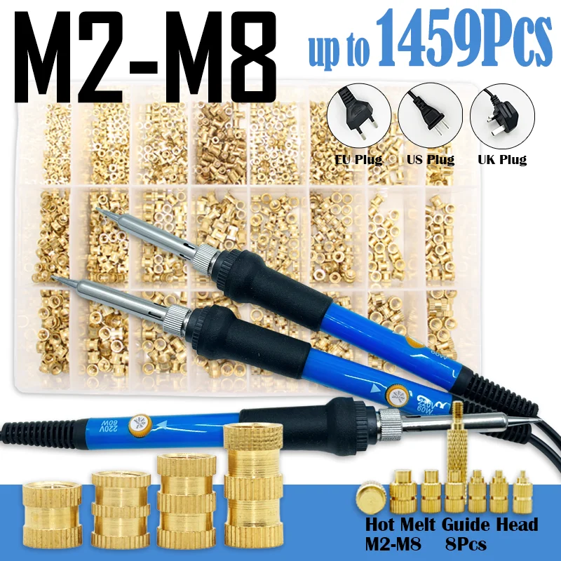 

Brass Heat Insert Nut Electric Soldering Iron Adjustable Temperature Welding Solder Rework Station Heat Pencil Tip Repair Tool