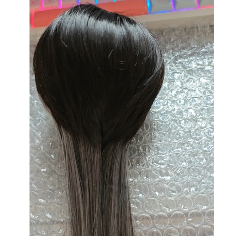 1/3 1/4 1/6 Doll's Wig for Bjd Doll Soft Silk Long Wolf Tail Splicing Colors Hair Dress Up Play House Doll Accessories, No Doll