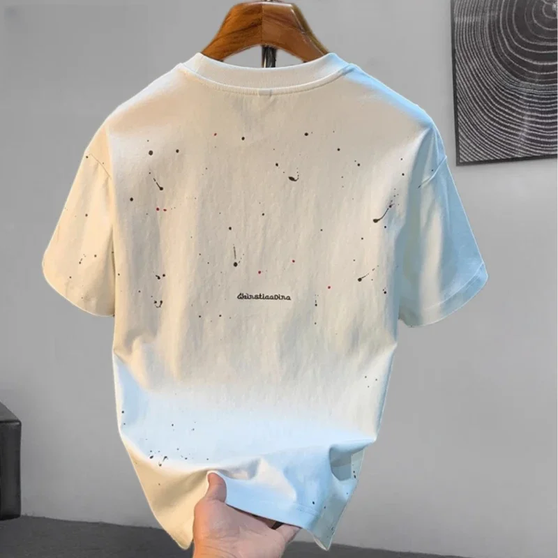

Loose Fit ex Cotton T-irt ort Sve Basic Sle Summer Casual Wear Youth Faion round Ne Print Design Streetwear