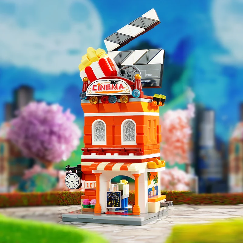 Keeppley Building Blocks Colorful Street Scene Season 6 Assembly Toy Record Store Sports Hall City Building Model Ornament Gift