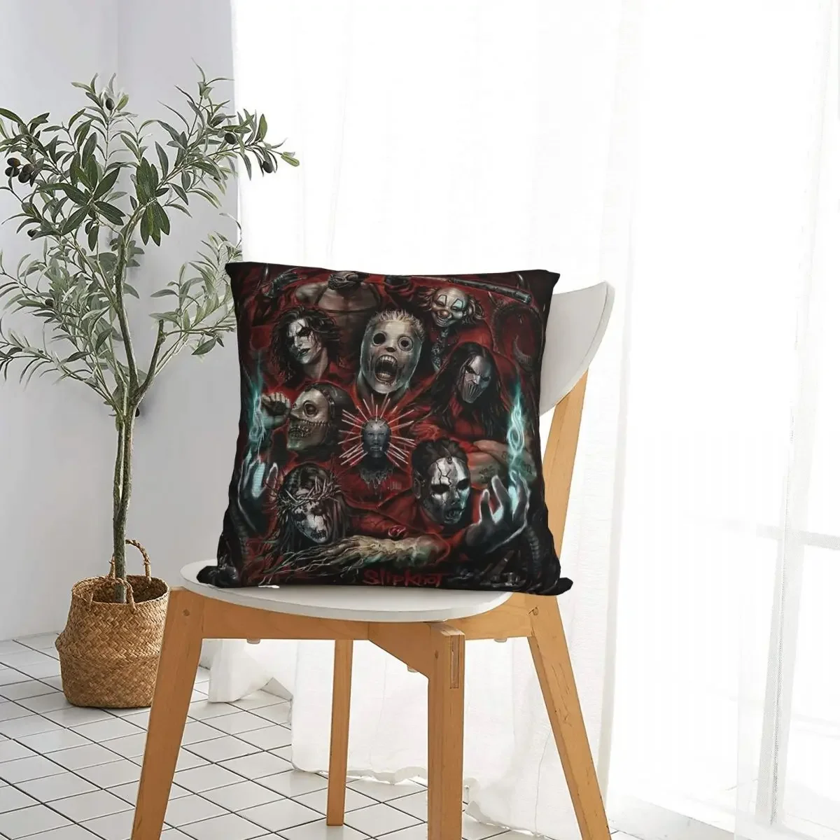 Slipknots Poster Square Pillow Case Cushion Covers Awesome Polyester Decorative Pillowcase for Home 45*45cm