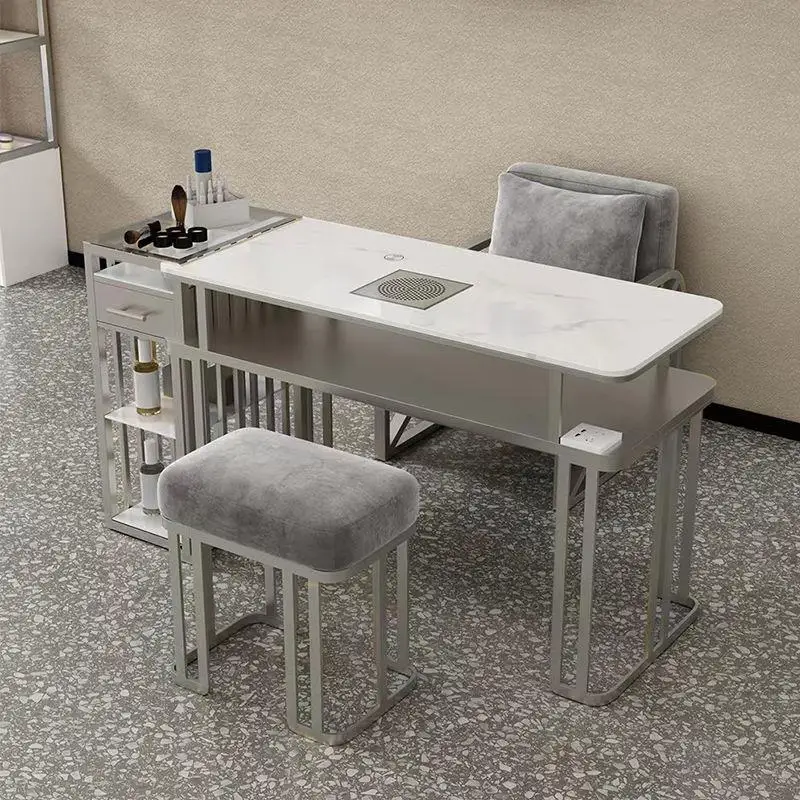 

Light Luxury Aesthetic Manicure Table Nordic Modern Design Reception Manicure Table Simple Salon Organizer Nageltisch Furniture