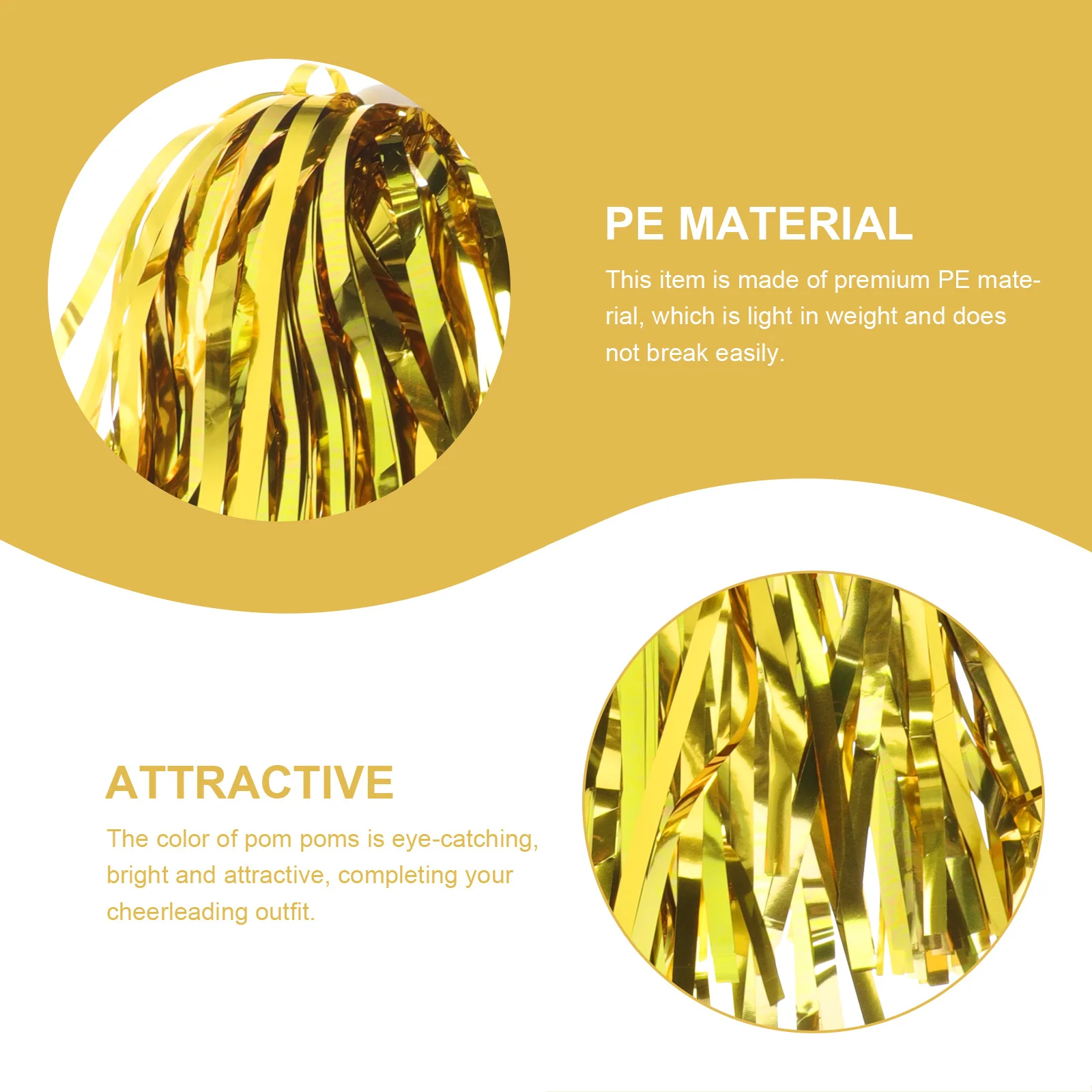 

6Pcs Hand Flower Pom Poms Cheerleading Props Bright Reusable Lightweight Pe Material for Sports Dance Party Festival Events