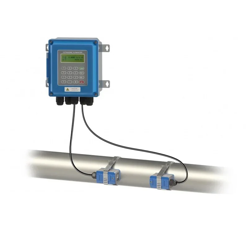 TUF-2000B Wall Mount Ultrasonic Flowmeter | Clamp Type Liquid Flow Transducer, TS-2/TM-1-HT Optional Sensor with SD Storage