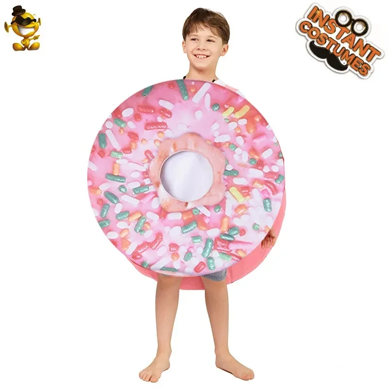 Digital Printing Donut Costume Children\'s Male Female Funny Cosplay Halloween Cosplay Performance Costume