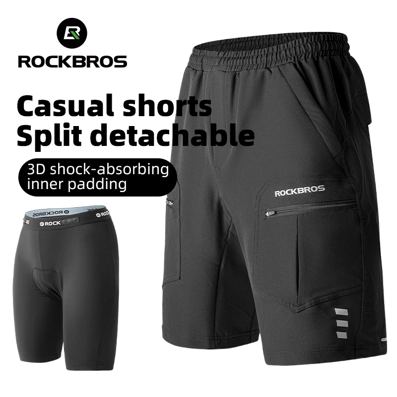 ROCKBROS 4D pantaloncini da uomo da donna 2 In 1 con pantaloncini intimo separabili pantaloncini da bici arrampicata pantaloni da bicicletta da