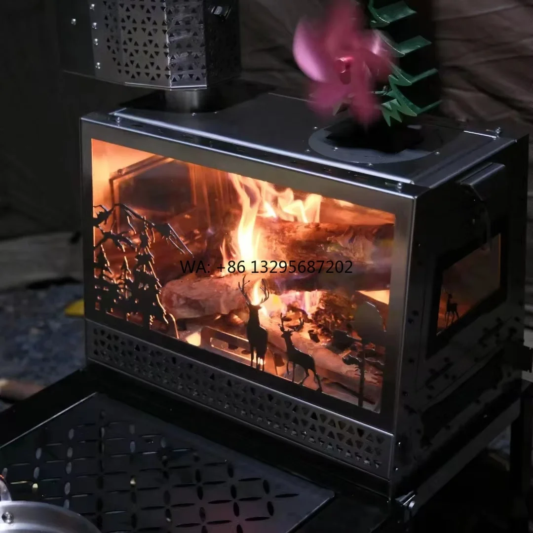 

Универсальная дровяная печь для кемпинга с гранулами из нержавеющей стали для активного отдыха на природе