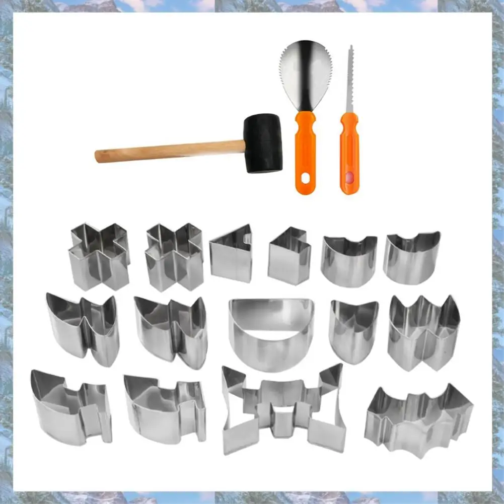 

Flash Trend Хэллоуин Набор для резьбы по тыкве из нержавеющей стали Формочка для печенья DIY Джек-О-Фонарь Инструменты для резьбы
