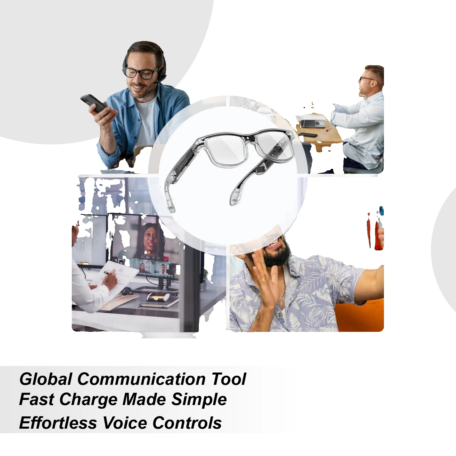 

Smart Glasses Voice Control Translation Sunglasses Smart AI Glasses For Family Friend Men Work Home Indoor Outdoor School