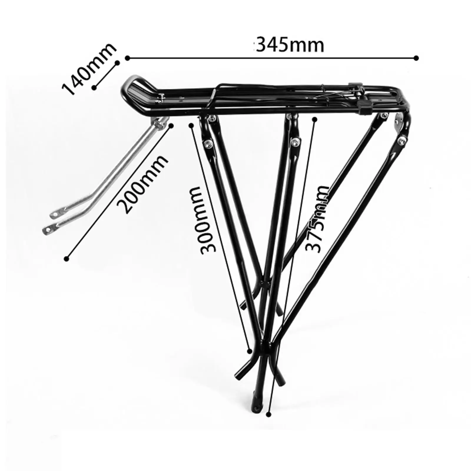 Mountain Bicycle Rear Carrier Cargo Rack 25kg Load Sturdy for City Road Folding