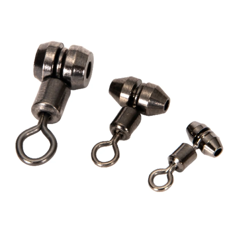 

Y1UB 10Pcs Fishing Swivels Barrel Ball Bearing Rolling 3-way Swivel Fishing Lure Connector Solid Ring Fishing Accessories