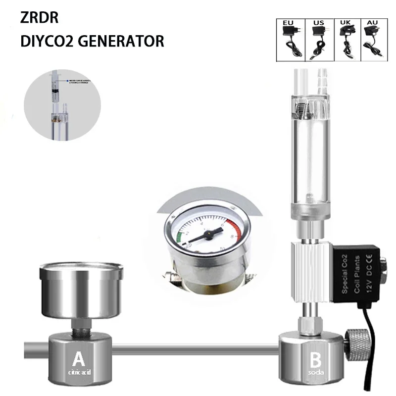Aquarium DIY CO2 Reactor Generator System Kit For Aquarium Tank Co2 Regulator Diffuser Solenoid For Planted Aquarium Accessories